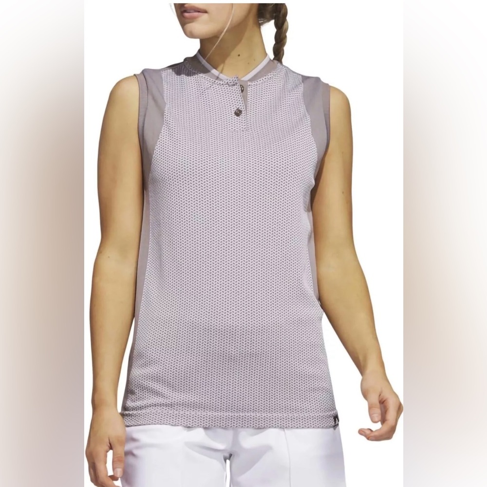 New Adidas Ultimate365 Tour Sleeveless Primeknit Golf Polo Womens size Medium - Picture 1 of 8